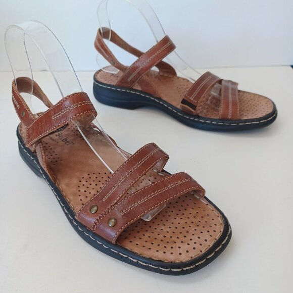 Josef Seibel Brown Leather Sandals Air Massage Flats Womens US 10 or Eur 40 - Picture 8 of 13